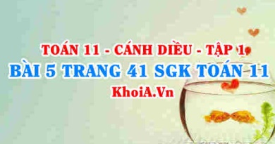 Bài 5 trang 41 SGK Toán 11 tập 1 Cánh Diều